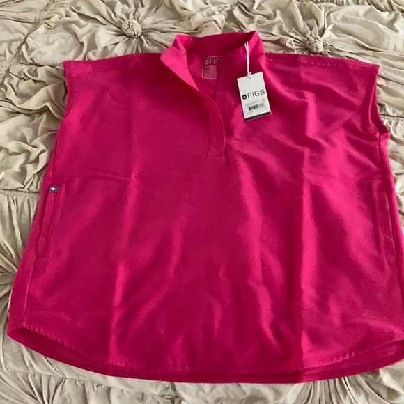 NWOT FIGS Rafaela scrub top XXS in bright pink - Picture 1 of 3